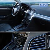 Mavi Araba Oto Trim Dekorasyon Şeridi Kauçuk Elastik Kolay Kurulum 5 metre Şerit Bant